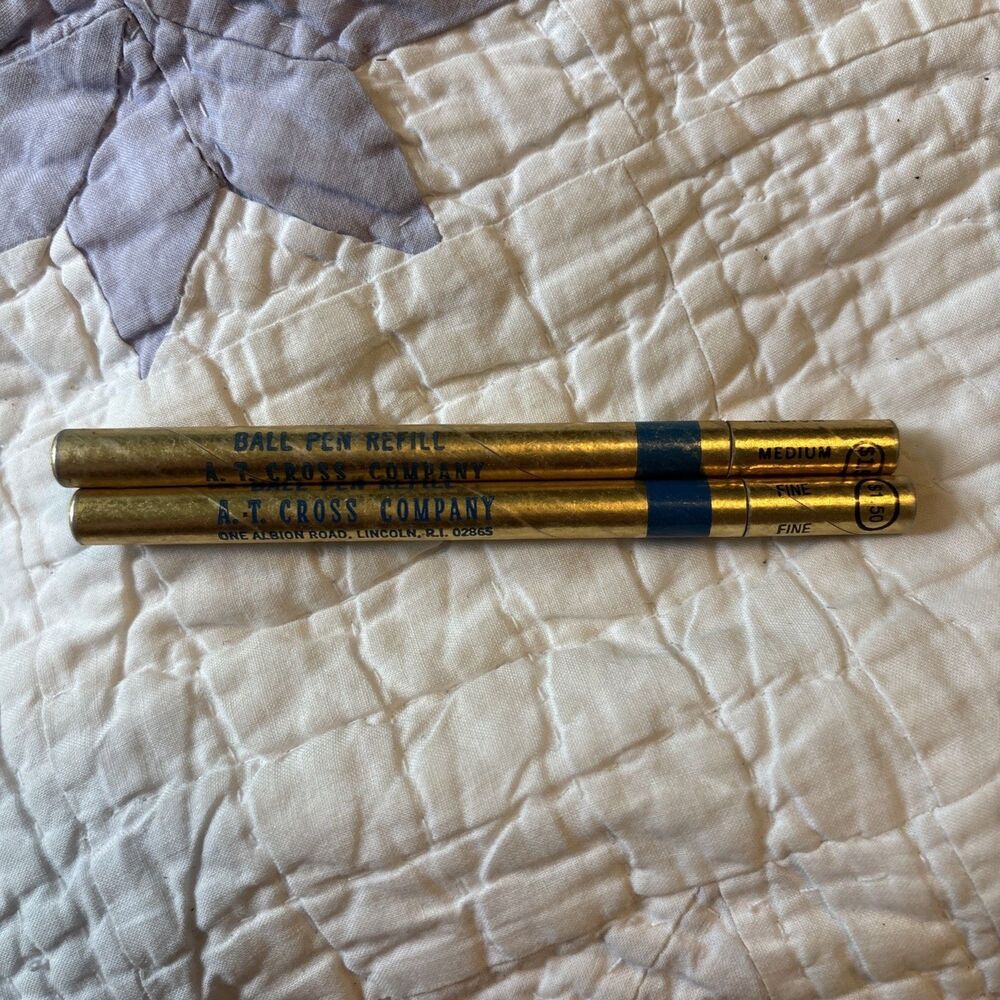 Lot Of Two Cross Blue Ballpoint Pen Refills Vintage Brand New Tube Works